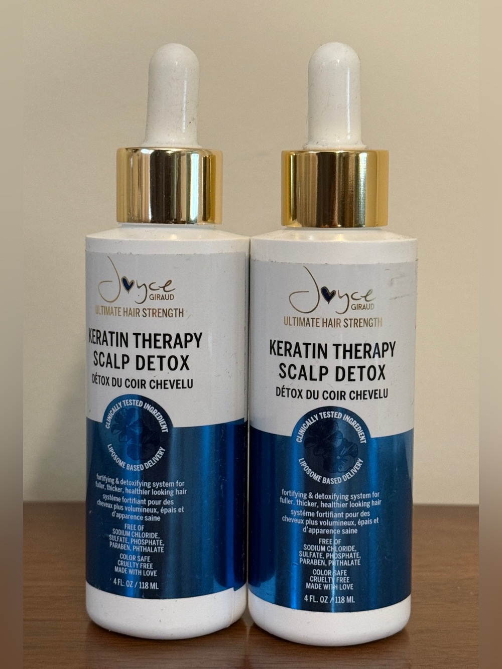 Joyce Giraud Keratin Therapy Scalp Detox, Set of 2 Sealed Bottles, 4 oz Each
